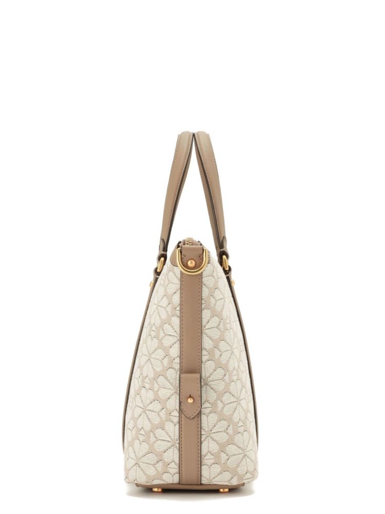 Kate Spade,スペード フラワー ジャカード ストライプ フェイ ミディアム サッチェル,バッグ,ナチュラルマルチ