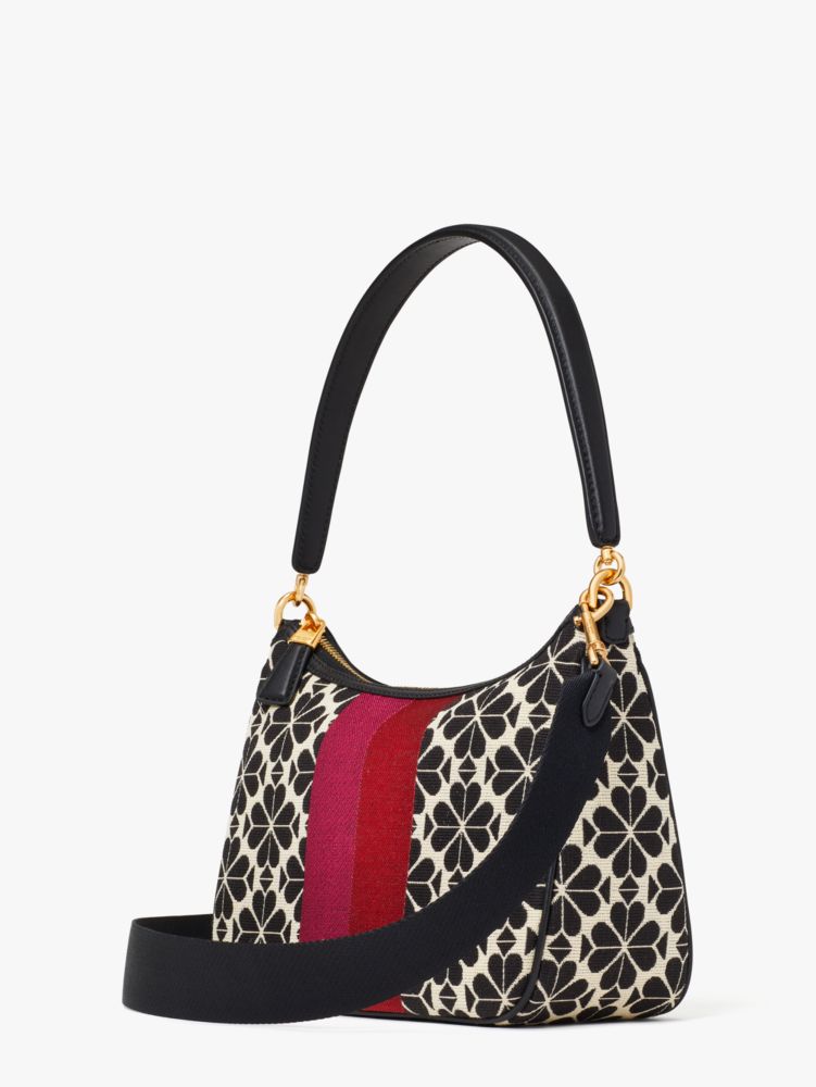 Kate Spade,Spade Flower Jacquard Stripe Sam Small Convertible Shoulder Bag,Small,Cream Multi