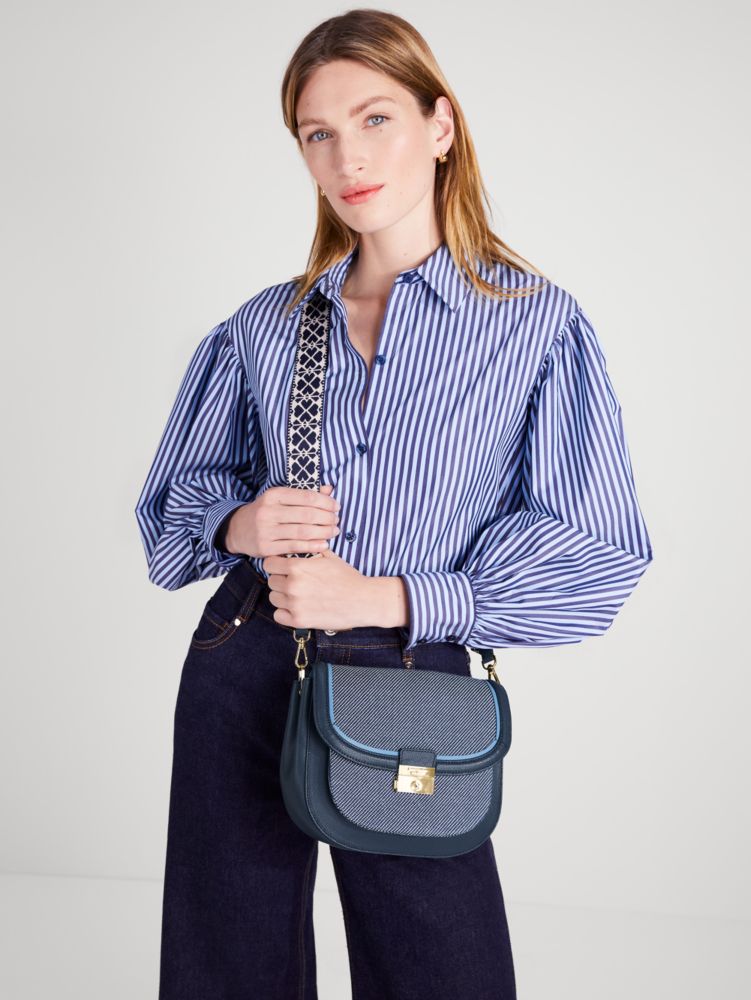 Knott Gingham Medium Saddle Bag