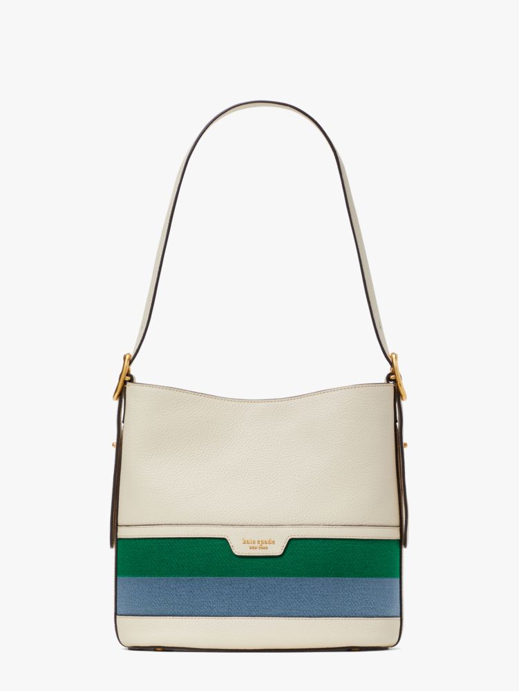 Kate Spade,Racing Stripe Camila Medium Shoulder Bag,Medium,Milk Glass Multi