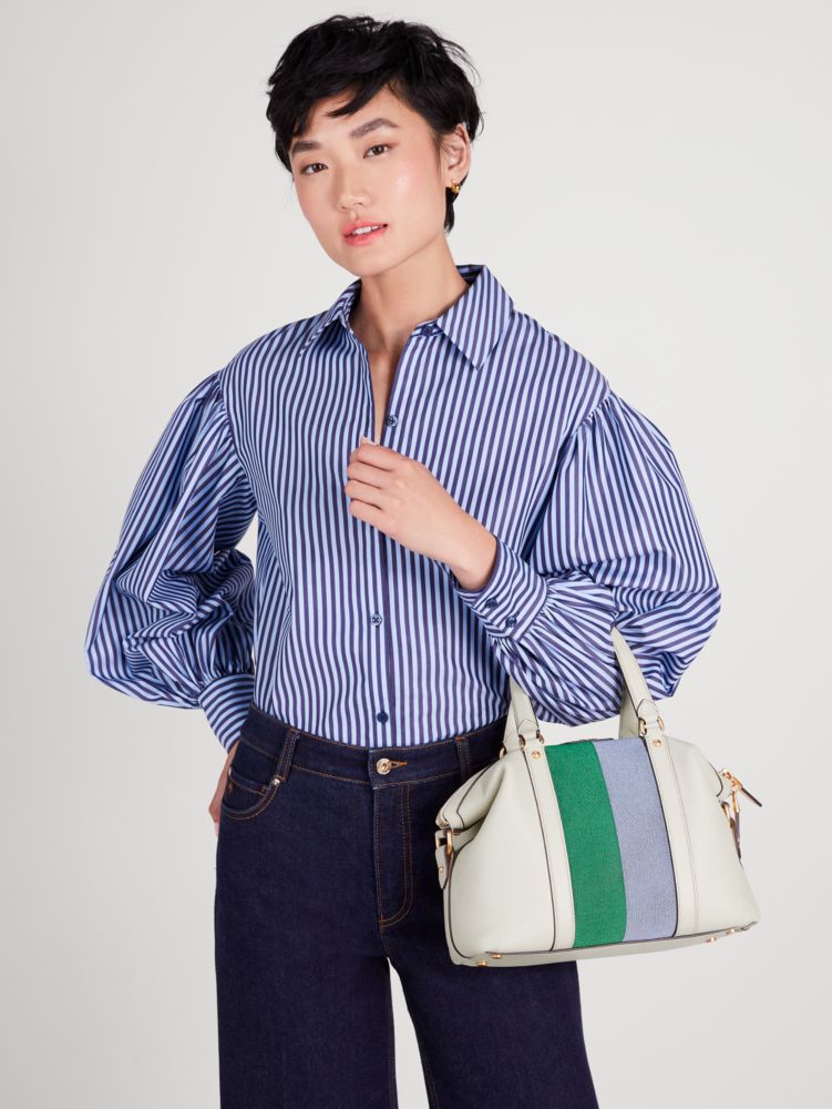 Kate Spade,Racing Stripe Faye Medium Satchel,