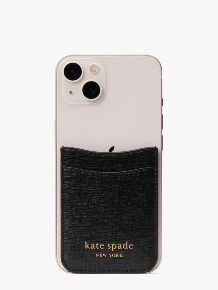 Kate Spade,Morgan Double Sticker Pocket,Leather,Logo,Casual,Black