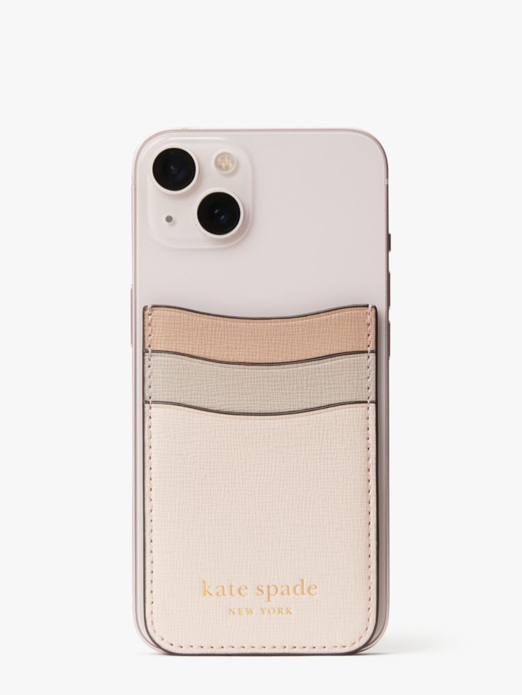 Kate Spade,モーガン カラーブロック ステッカー ポケット,モバイルアクセサリー,ペールドッグウッドマルチ