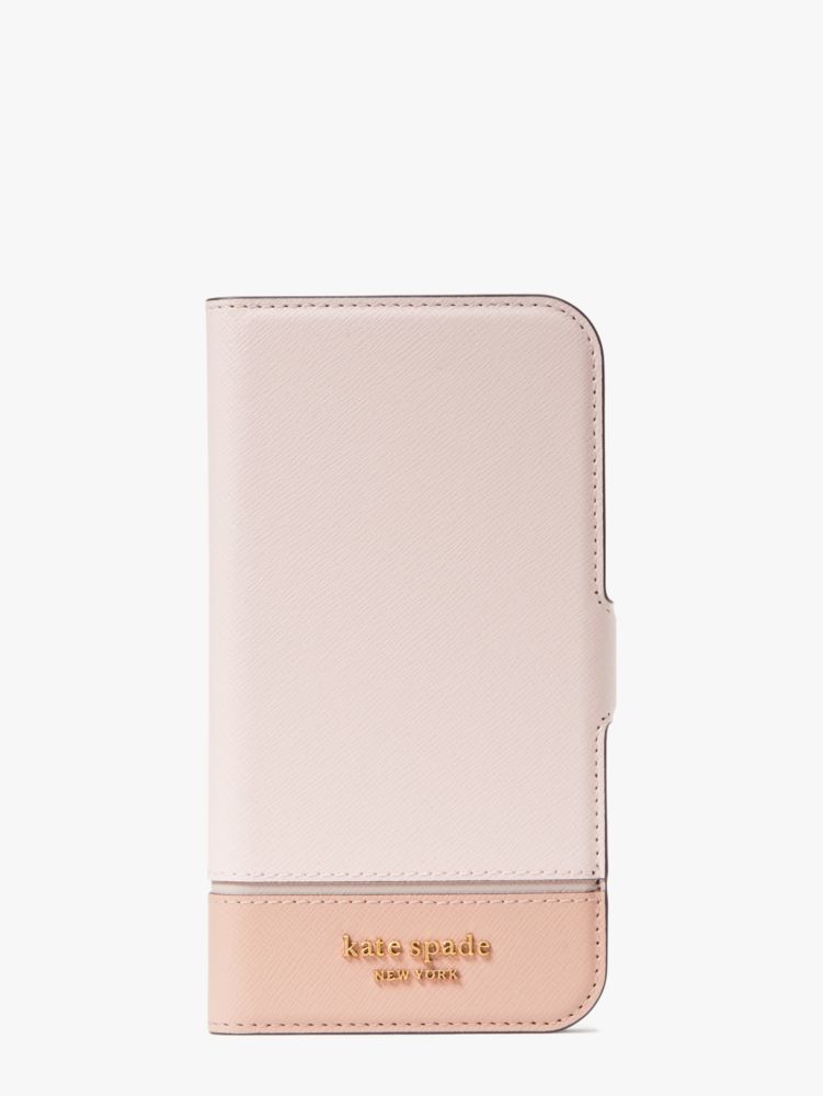 Kate Spade Morgan Colorblock Umschlaghülle für iPhone 13 aus Saffianleder, magnetisch