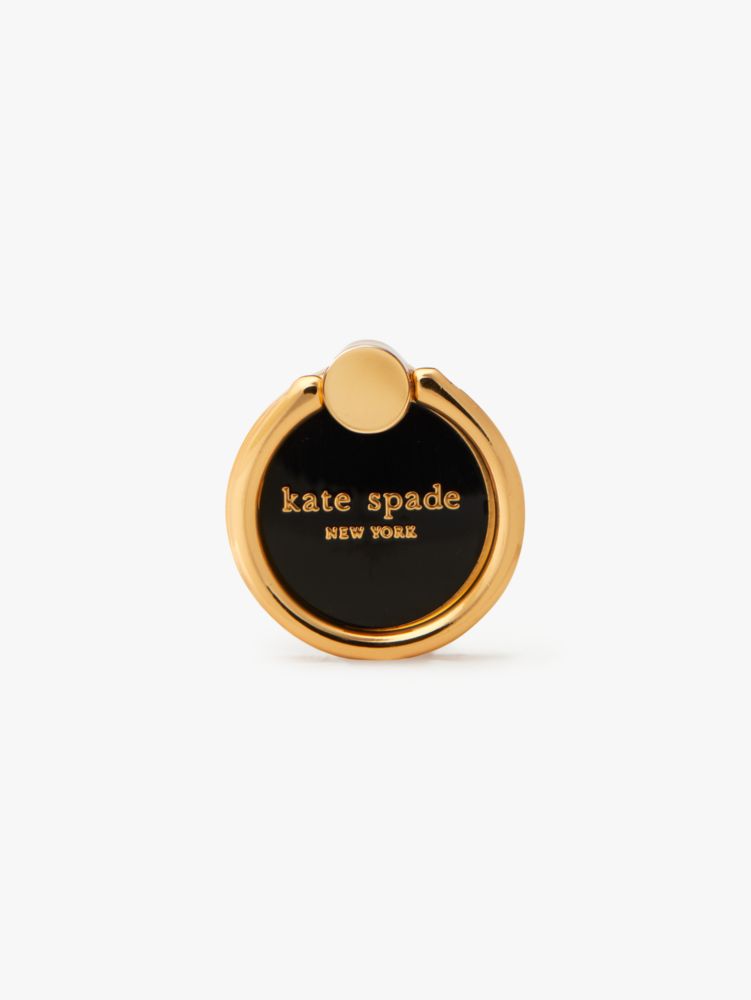 Kate Spade,ロゴ エナメル リング スタンド,全てのアウトレット,ブラック