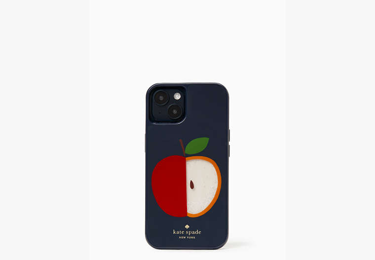 Kate Spade,apple print iPhone 13 case,Blue Multi