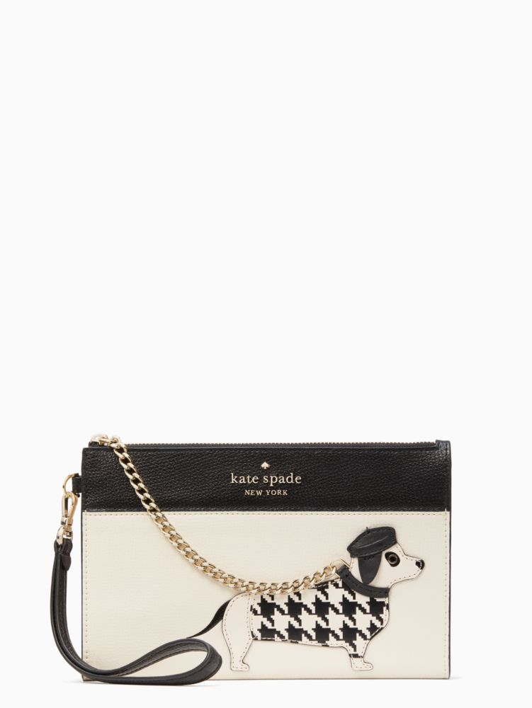 Kate Spade,fetch medium wristlet,Parchment Multi