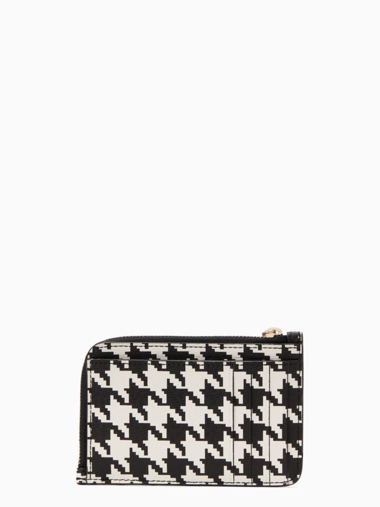 Kate Spade Darcy Houndstooth Print Chain Travel Wallet Crossbody Clutch Bag  New