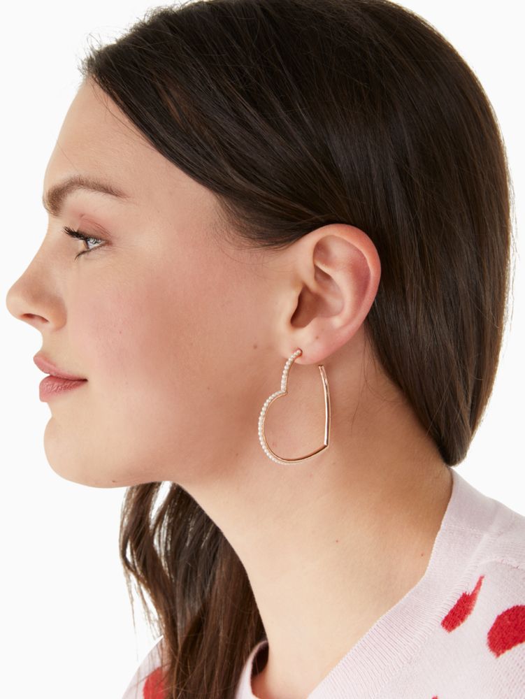 Iridescent Shut up Heart Hoop Earrings 