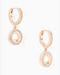 Kate Spade,Spot The Spade Pave Huggies,Clear/Rose Gold