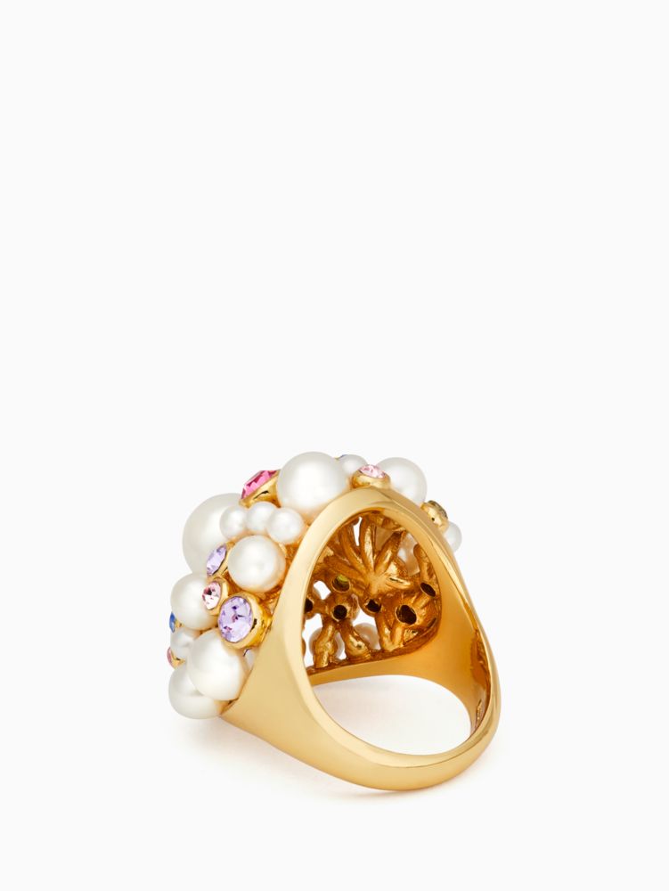 Kate Spade,pearl caviar statement ring,60%,Cream Multi