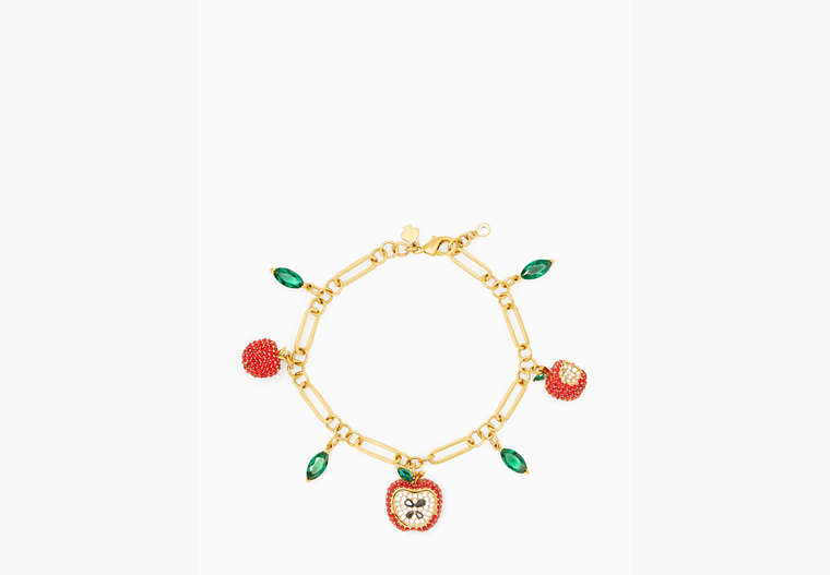 Kate Spade,apple of my eye charm bracelet,bracelets,50%,Red Multi