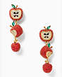 Kate Spade,apple of my eye pave dangle earrings,earrings,Red Multi