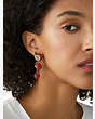 Kate Spade,apple of my eye pave dangle earrings,earrings,Red Multi
