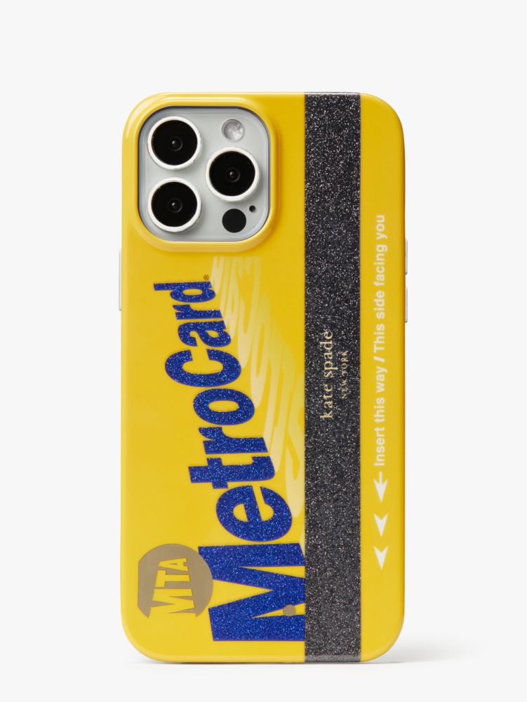Kate Spade,On A Roll iPhone 13 Pro Max Case,Case,Color Block,Logo,Glitter,Casual,Mustard