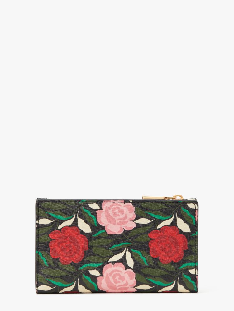 Kate Spade,Morgan Rose Garden Small Slim Bifold Wallet,