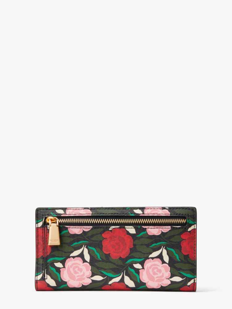 Kate Spade,Morgan Rose Garden Slim Bifold Wallet,