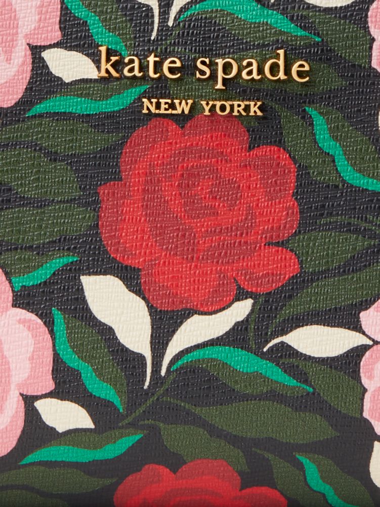 Kate Spade Morgan Rose Garden Print Wallet In Black Multi.