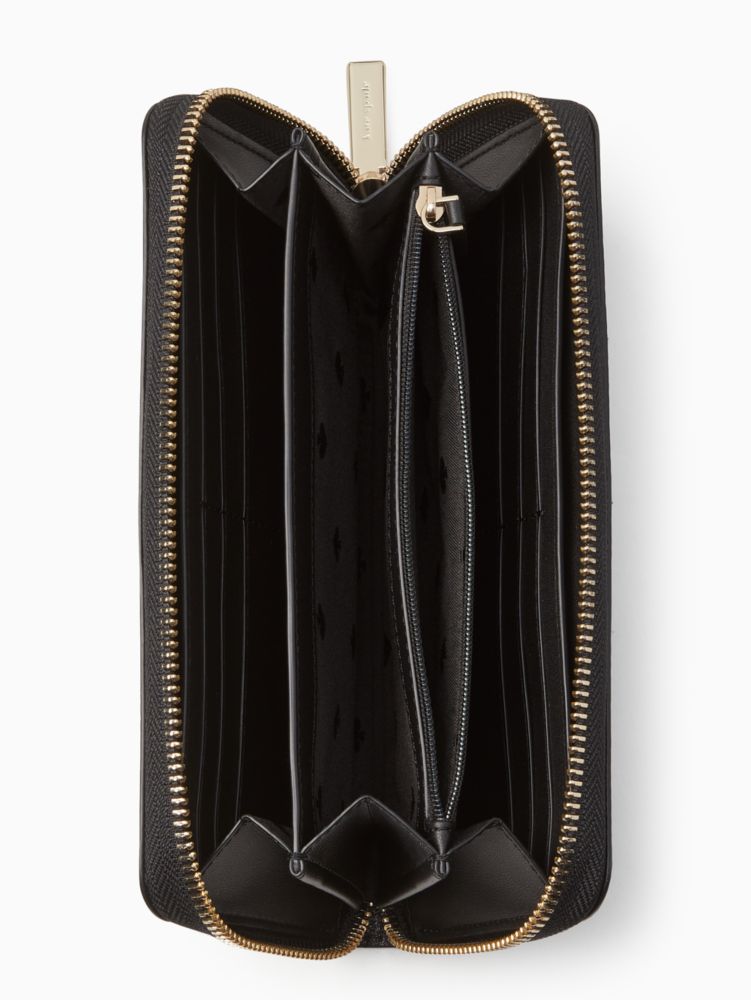 Kate Spade,ティンセル グリッター ファブリック ボックス ラージ コンチネンタル ウォレット,財布小物,ブラック