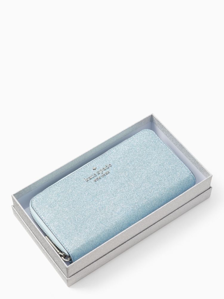 Kate Spade Tinsel Boxed Large Continental Wallet Frosted Floral