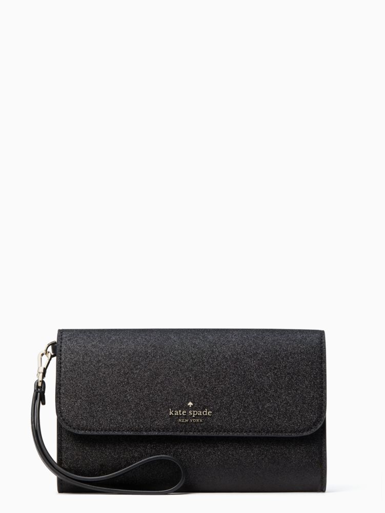 Kate Spade,tinsel boxed medium phone wristlet,60%,Black