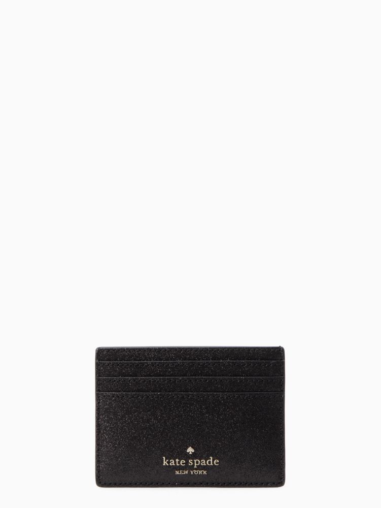 Kate Spade,tinsel boxed small card holder,Black