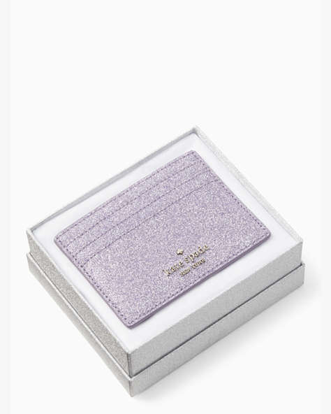 Kate Spade,tinsel boxed small card holder,Lilac Frost