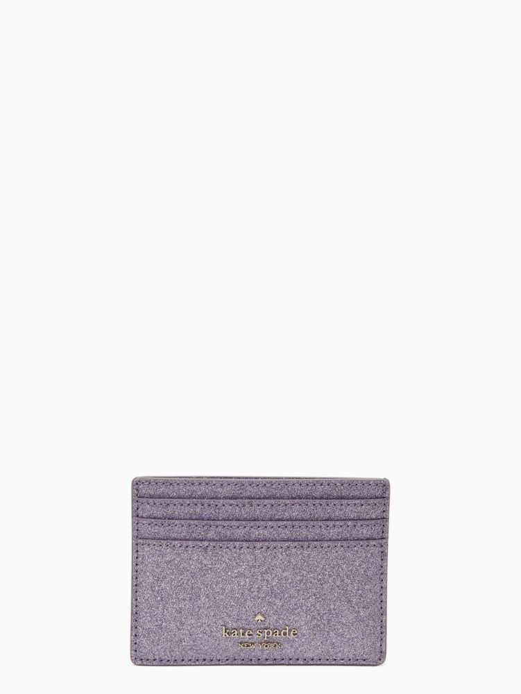 Kate Spade,tinsel boxed small card holder,Lilac Frost