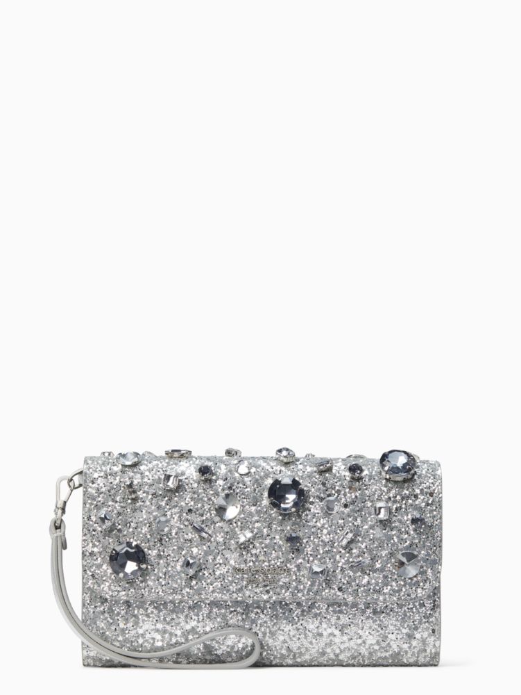 Tinsel Jeweled Phone Wallet Wristlet