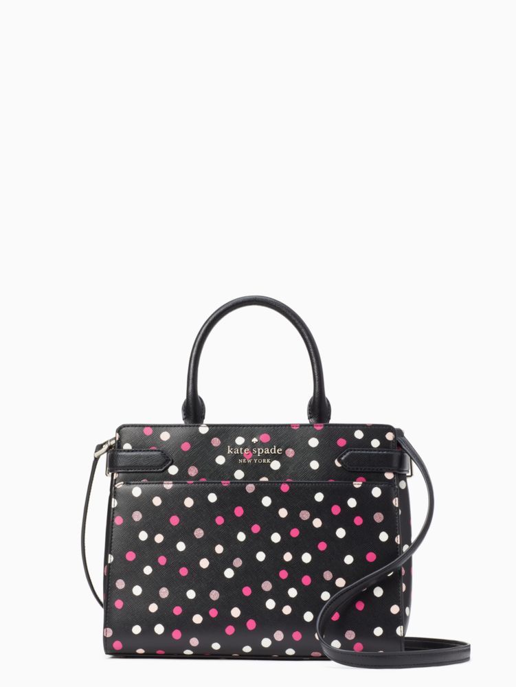 Kate Spade Staci Saffiano Leather Crossbody Bag Pink Polka Dot