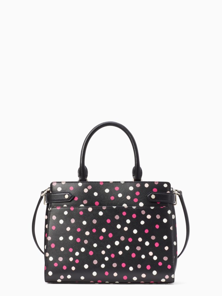 Kate Spade,ステイシー グリマー ドット プリント ミディアム サッチェル,バッグ,ブラックマルチ