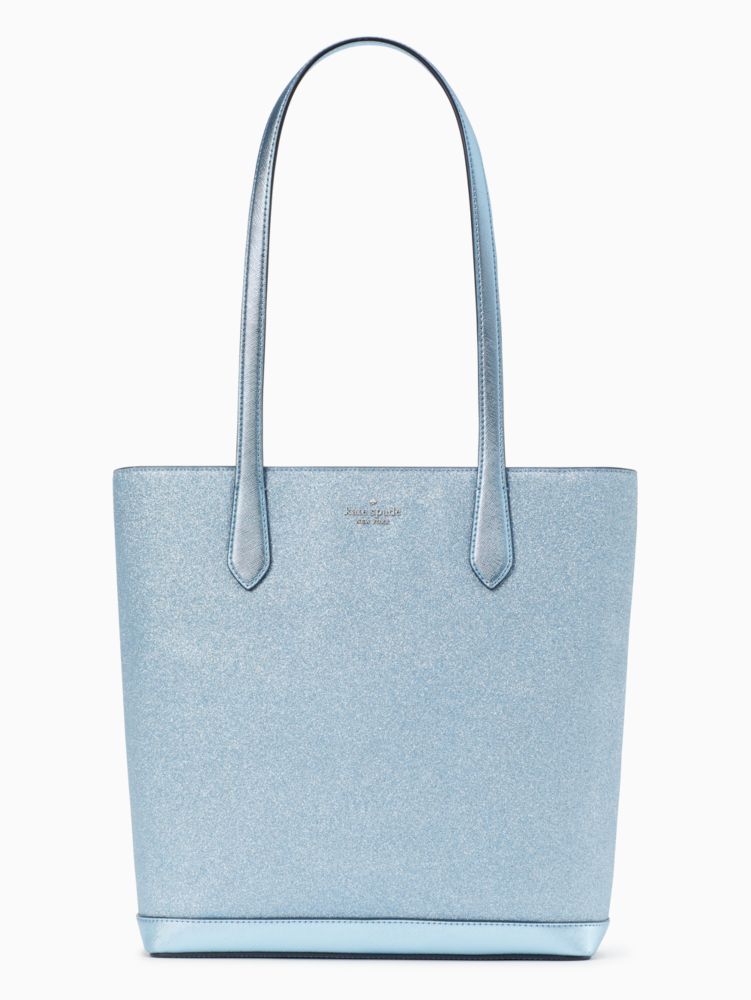 Kate Spade,Glitter Tinsel Tote,75%,Frosty Sky