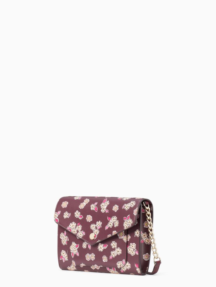 Kate Spade,tinsel flap crossbody,75%,Deep Berry Multi