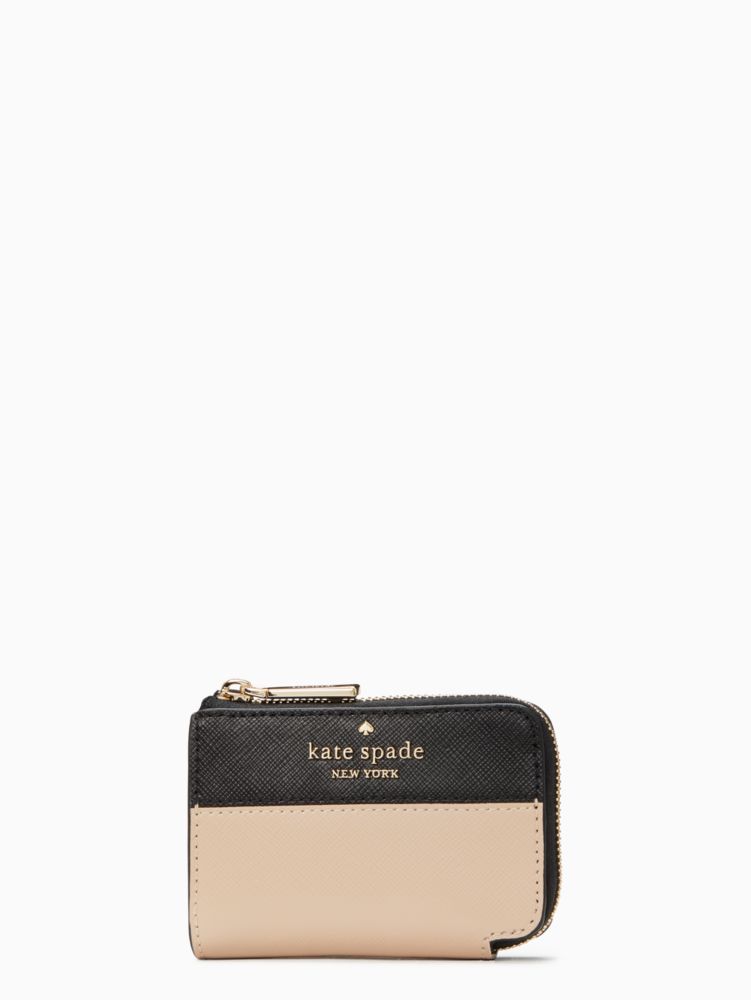 Kate Spade,ステイシー カラーブロック サフィアーノ レザー キー ホルダー,財布小物,ウォームベージュマルチ