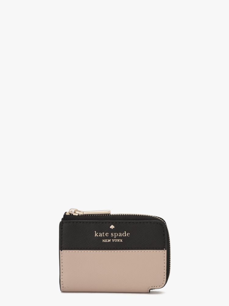 Kate Spade,ステイシー カラーブロック サフィアーノ レザー キー ホルダー,財布小物,ウォームベージュマルチ