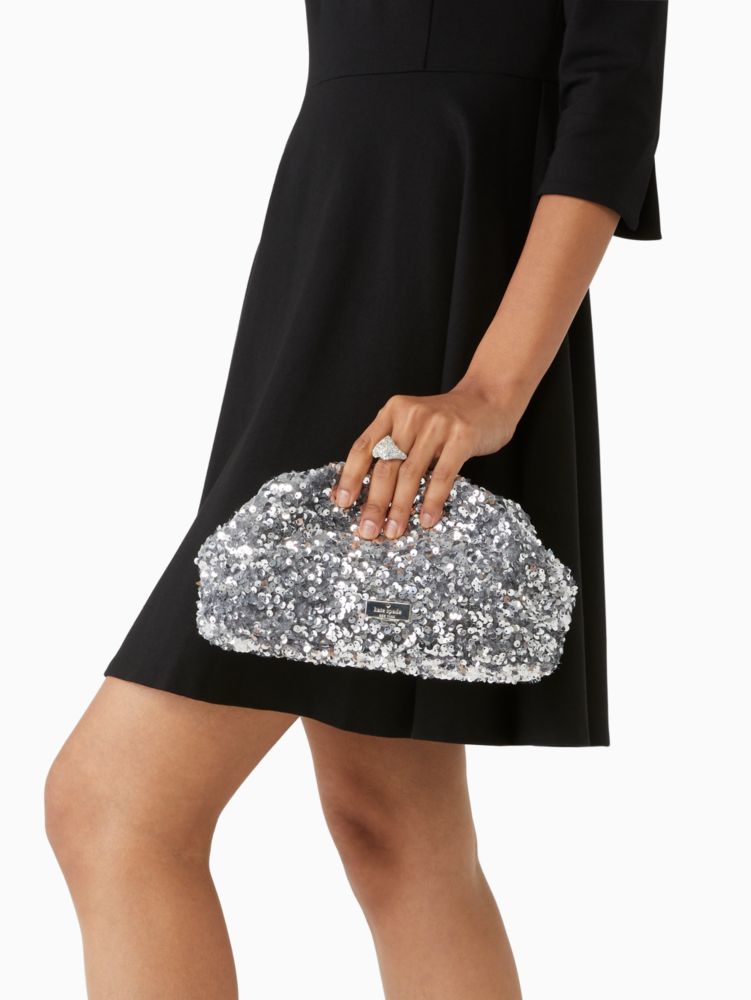 Scrunchy Sequin Convertible Clutch | Kate Spade Outlet