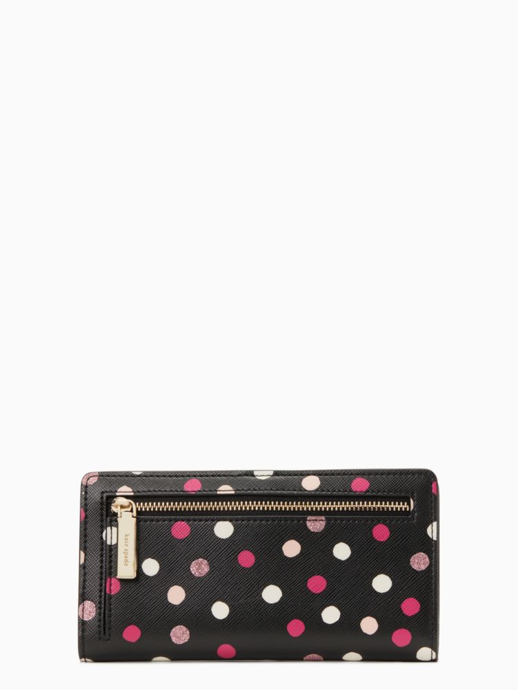 Kate Spade,ステイシー グリマー ドット プリント ラージ スリム バイフォールド ウォレット,財布小物,