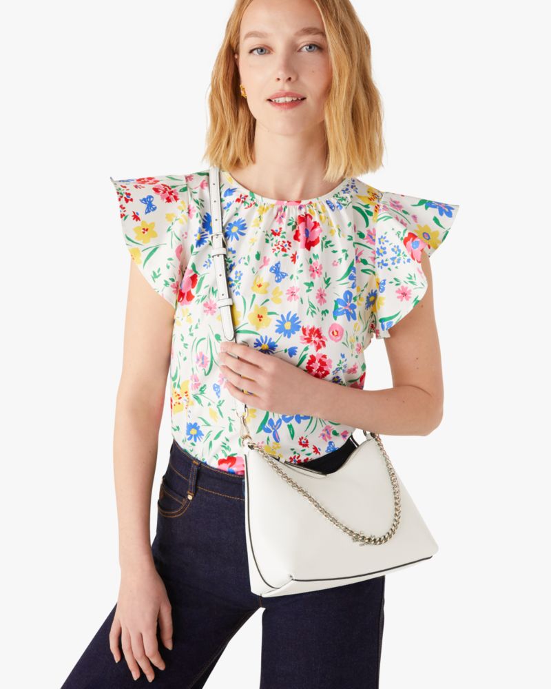 Kate Spade,Zippy Convertible Crossbody,Leather,Crossbody,Logo,Metal,Lined,Gold Metal,Casual,