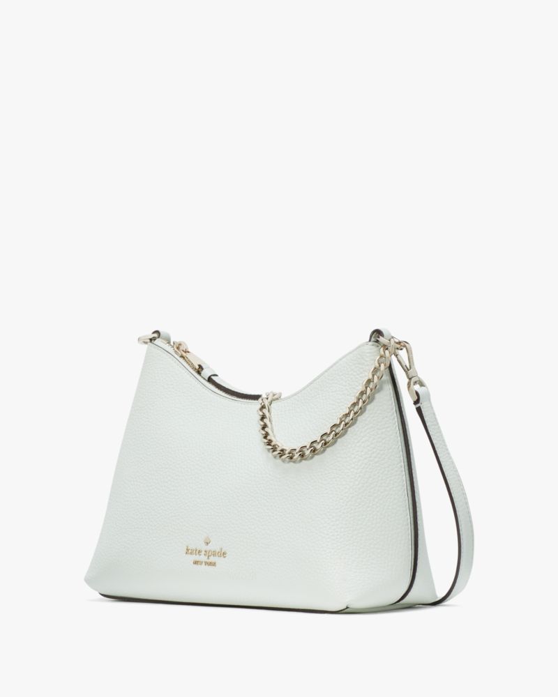 Kate Spade,Zippy Convertible Crossbody,Leather,Crossbody,Logo,Metal,Lined,Gold Metal,Casual,White