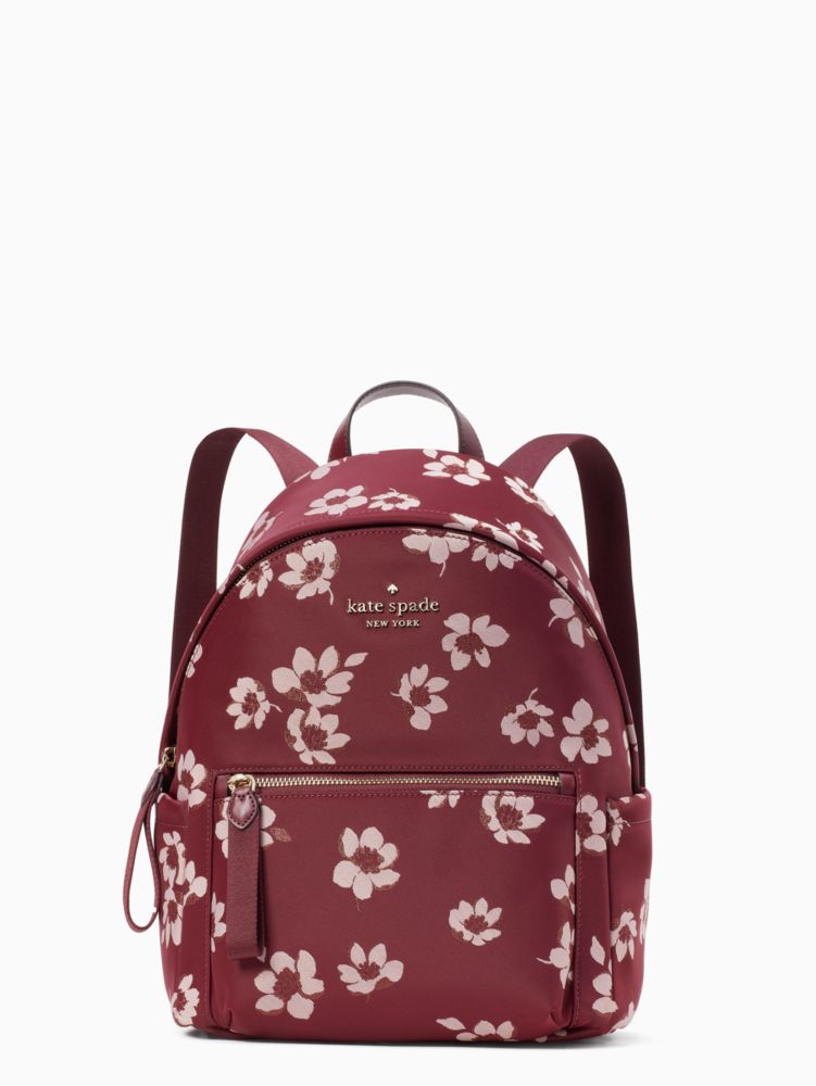 Kate Spade,chelsea nylon medium backpack,60%,Deep Berry Multi