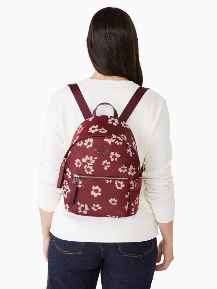 Kate Spade,chelsea nylon medium backpack,60%,Deep Berry Multi