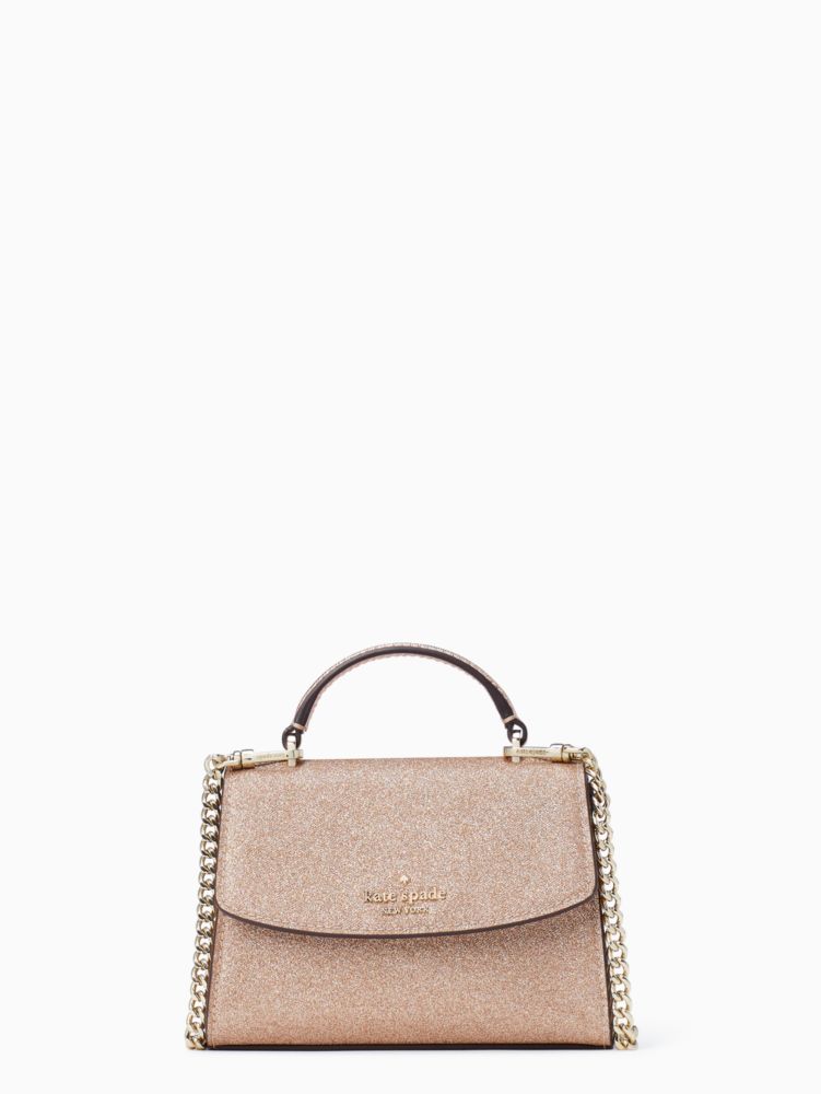 Kate Spade,darcy glitter micro satchel,60%,Rose Gold