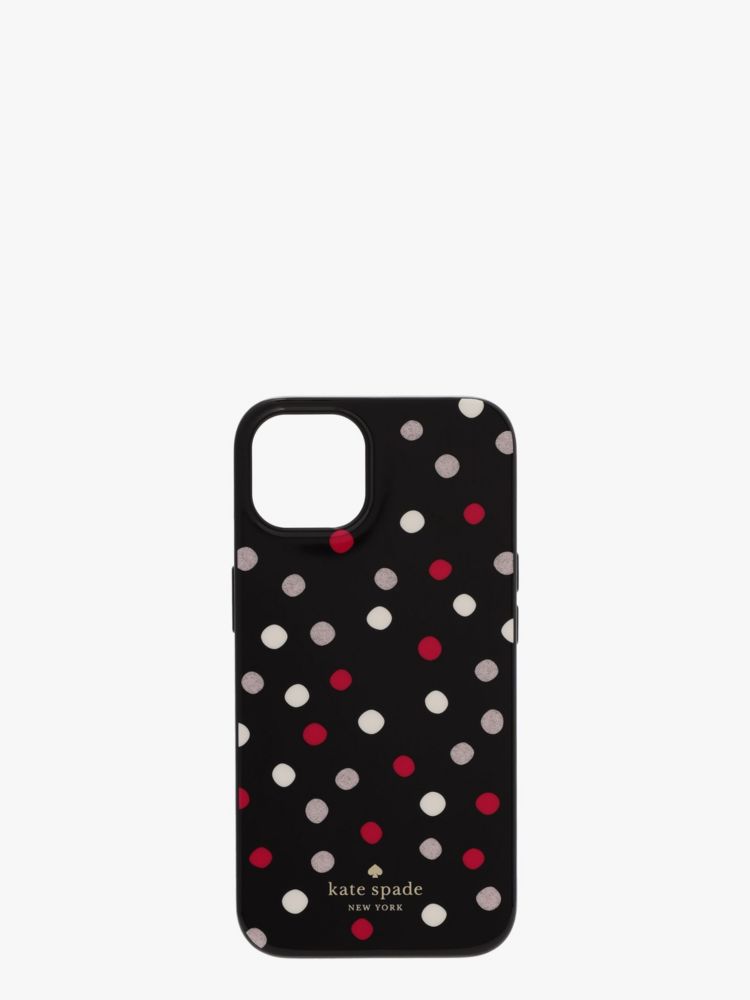 Kate Spade,Glimmer Dot Printed iPhone 13 Case,Black Multi