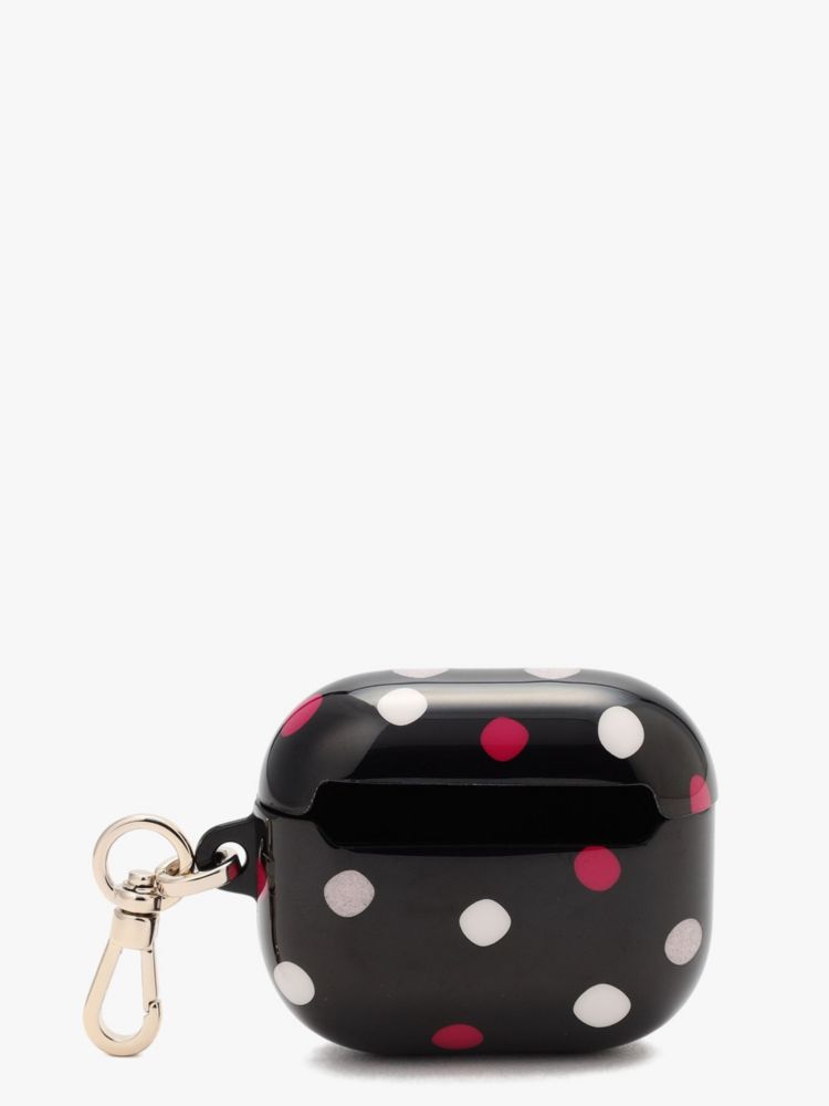 Kate Spade,Glimmer Dot Printed Airpod Gen 3 Case,Black Multi