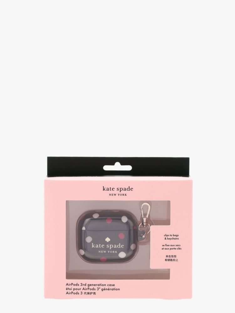 Kate Spade,グリマー ドット プリント エアーポッズ 3 ケース,テック,ブラックマルチ