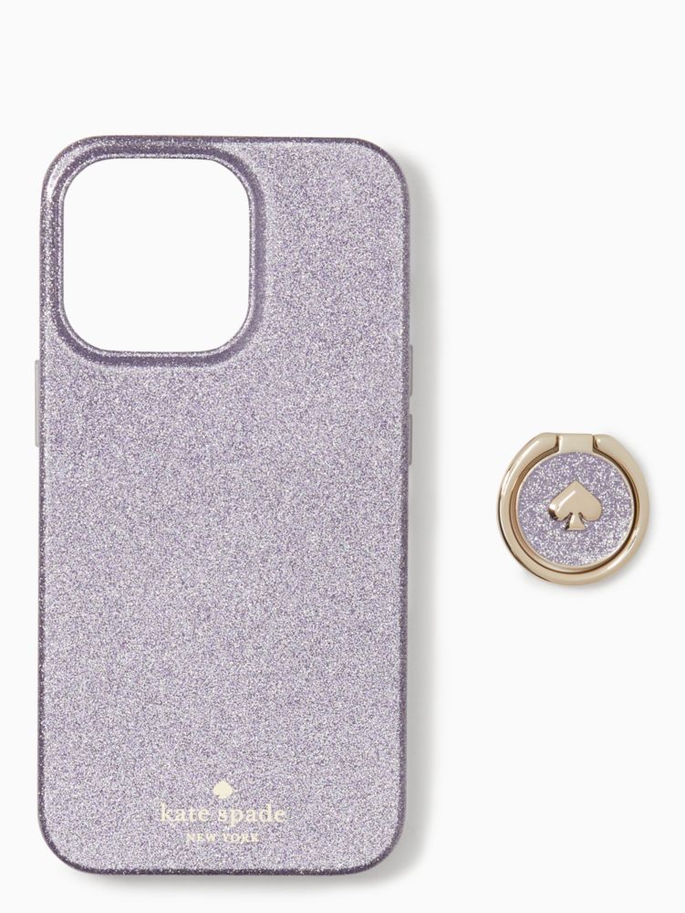 Kate Spade,glitter stability ring resin iphone 13 Pro case,