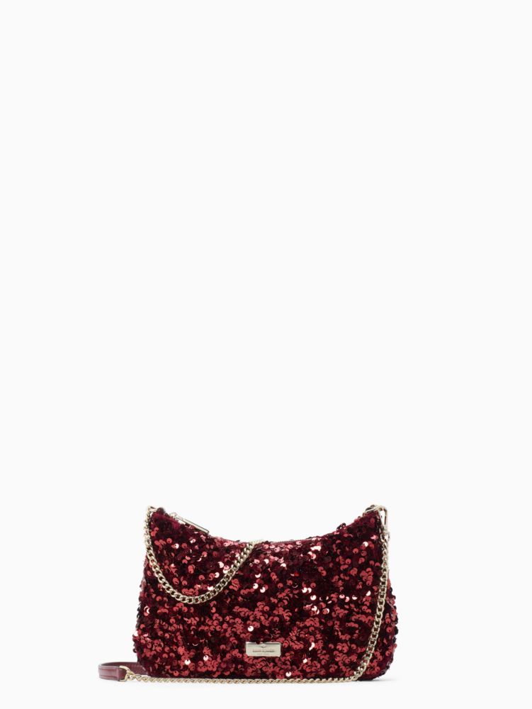 Kate Spade,kiki sequin convertible crossbody,Deep Berry