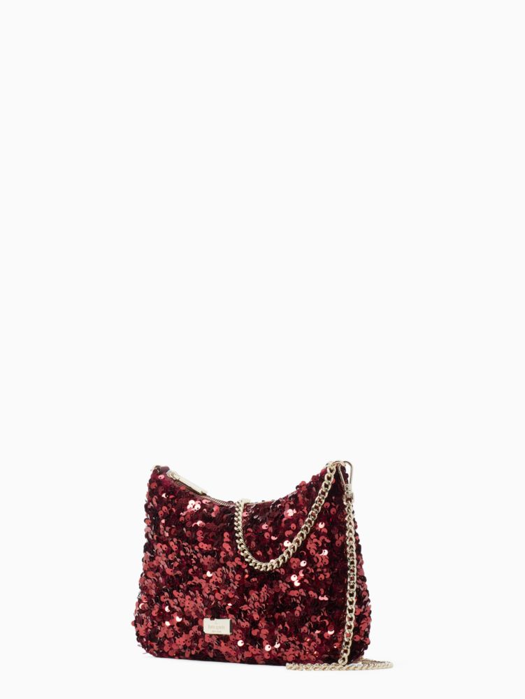 Kate Spade,kiki sequin convertible crossbody,Deep Berry