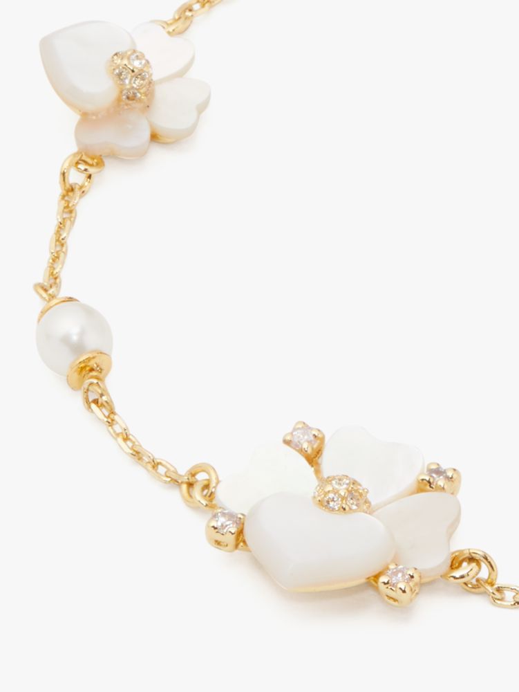 Kate Spade,Precious Pansy Scatter Bracelet,White Multi/Gold