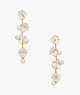 Kate Spade,Precious Pansy Statement Linear Earrings,White Multi/Gold